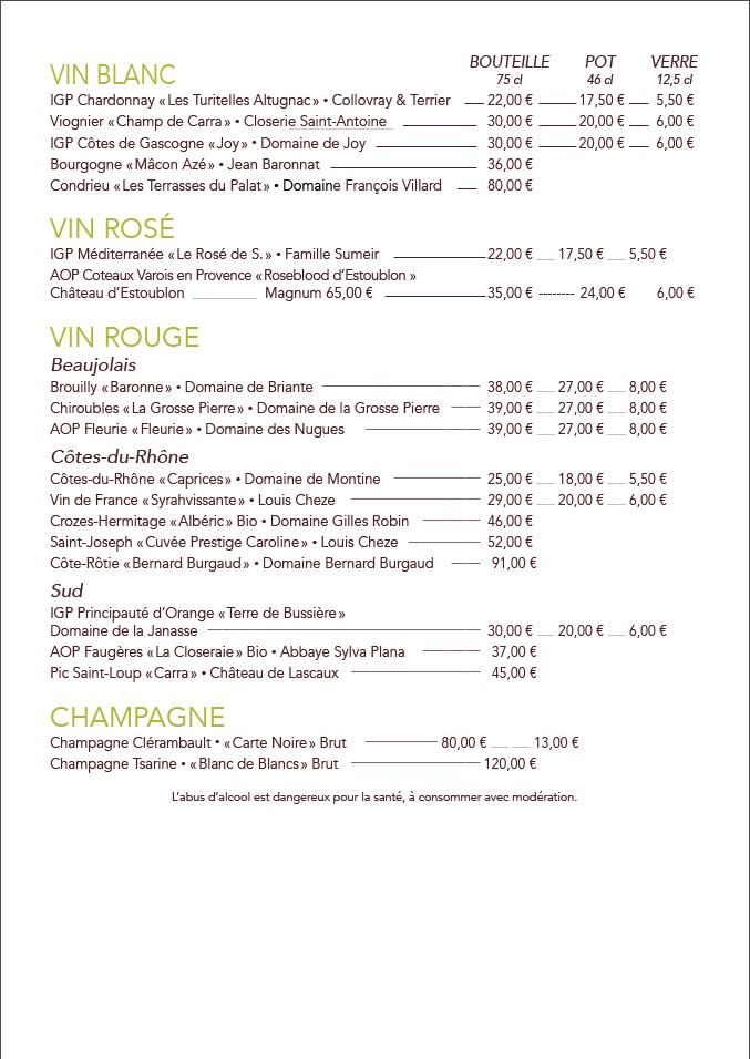 "Belles Rives" Braises & Condiments - Menu Image 1