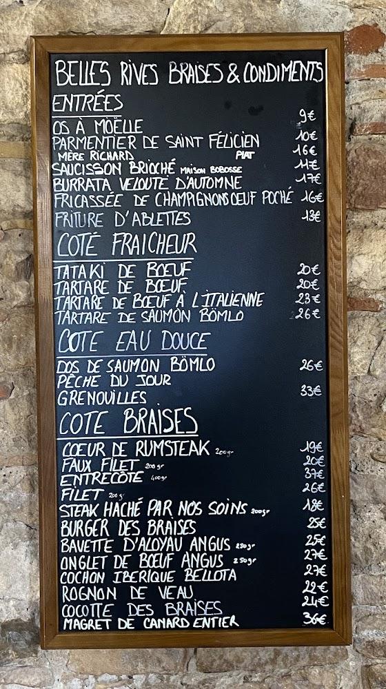 "Belles Rives" Braises & Condiments - Menu Image 3